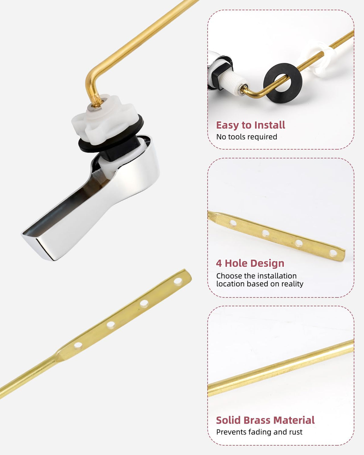 Hibbent brass construction lever built for long-lasting daily use.