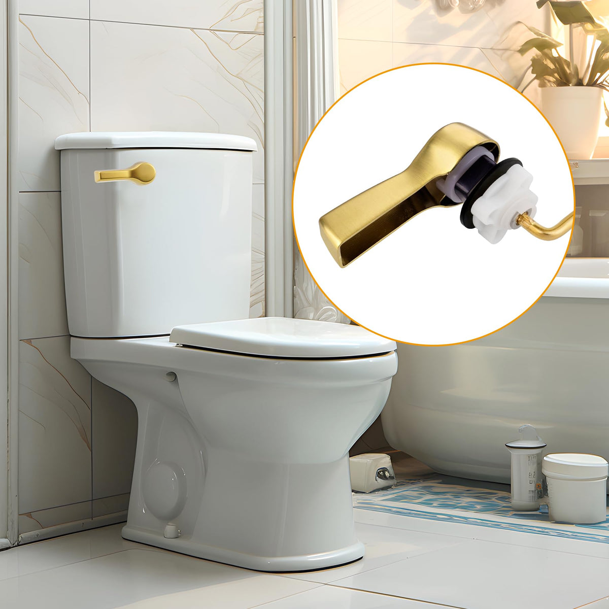 Hibbent brushed gold finish resists scratches and tarnish for lasting bathroom decor.