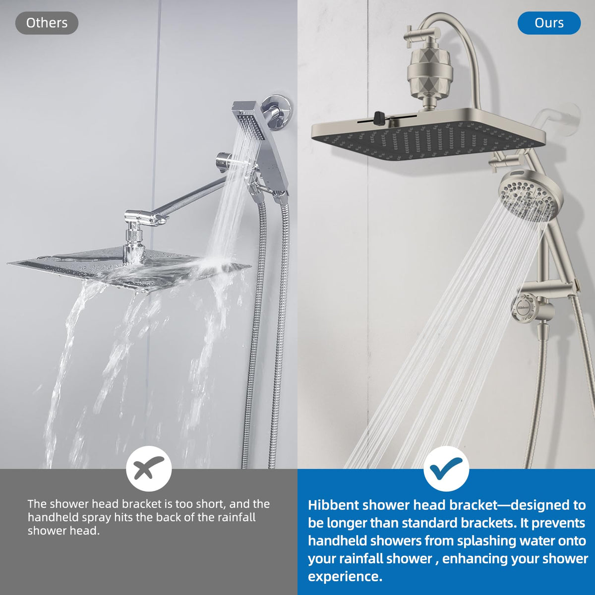 Hibbent brushed nickel finish adds modern durability to the setup.