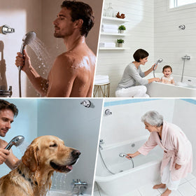 Hibbent chrome finish bracket adds a polished shower look
