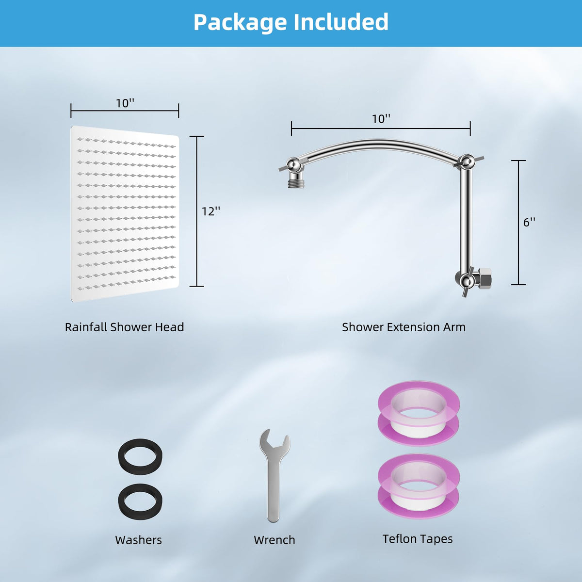 Hibbent chrome finish on durable all-metal shower head