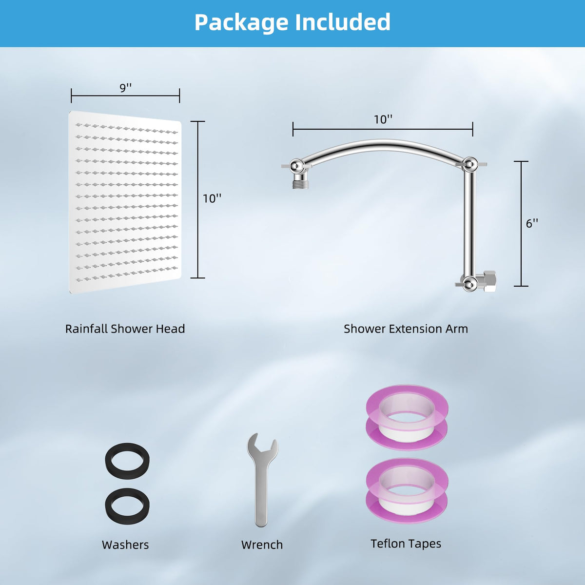 Hibbent chrome finish shower head adds modern, durable appeal