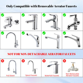 Hibbent chrome kitchen aerator improves water efficiency