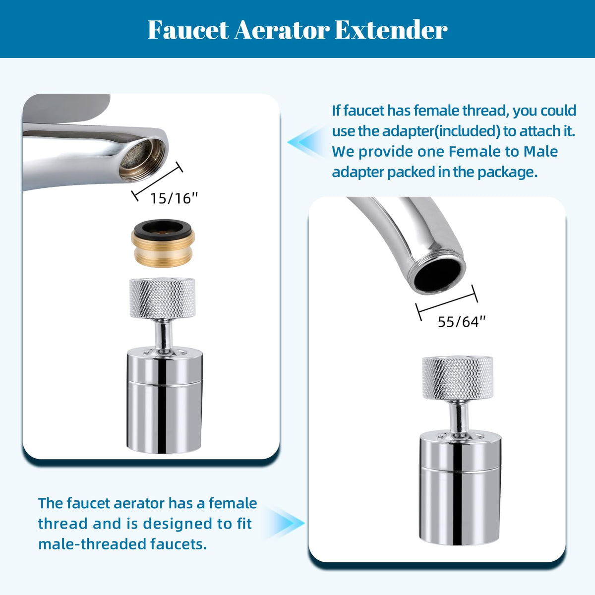 Hibbent CUPC certified chrome aerator for safe use