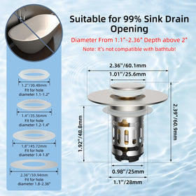 Hibbent detachable bottom basket enables thorough cleaning.