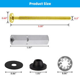 Hibbent downlock nuts securing a stable toilet seat setup