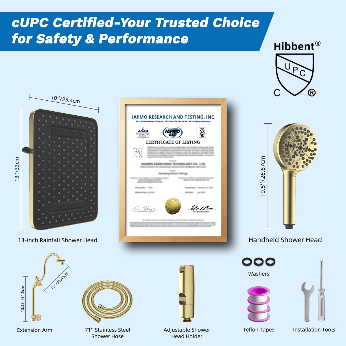 Hibbent easy-installation package includes hardware and instructions for quick setup.