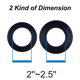 Hibbent expansion gasket fits 2-inch and 2.5-inch openings for versatile compatibility.