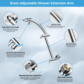 Hibbent 16-inch extension arm provides adjustable height