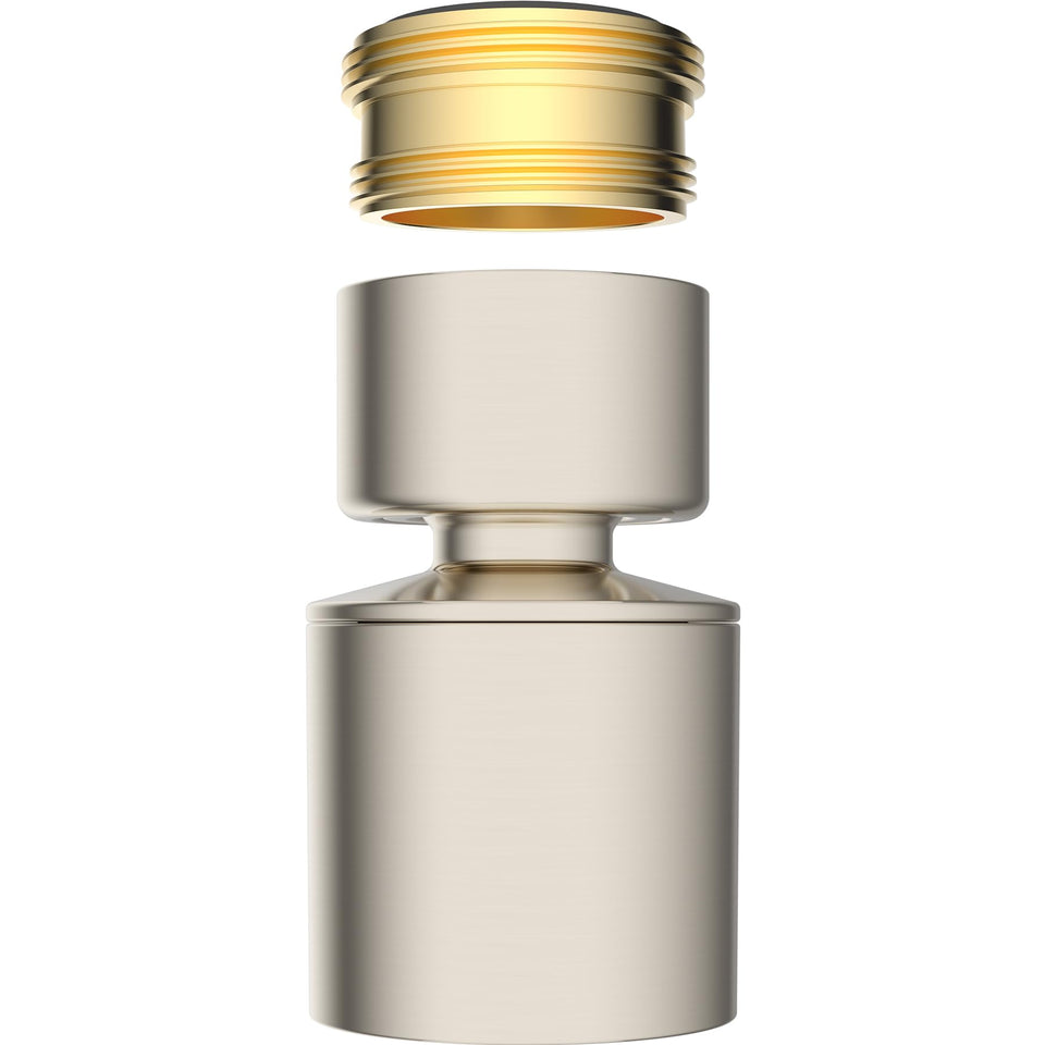 Hibbent faucet aerator with 360° swivel for thorough kitchen reach
