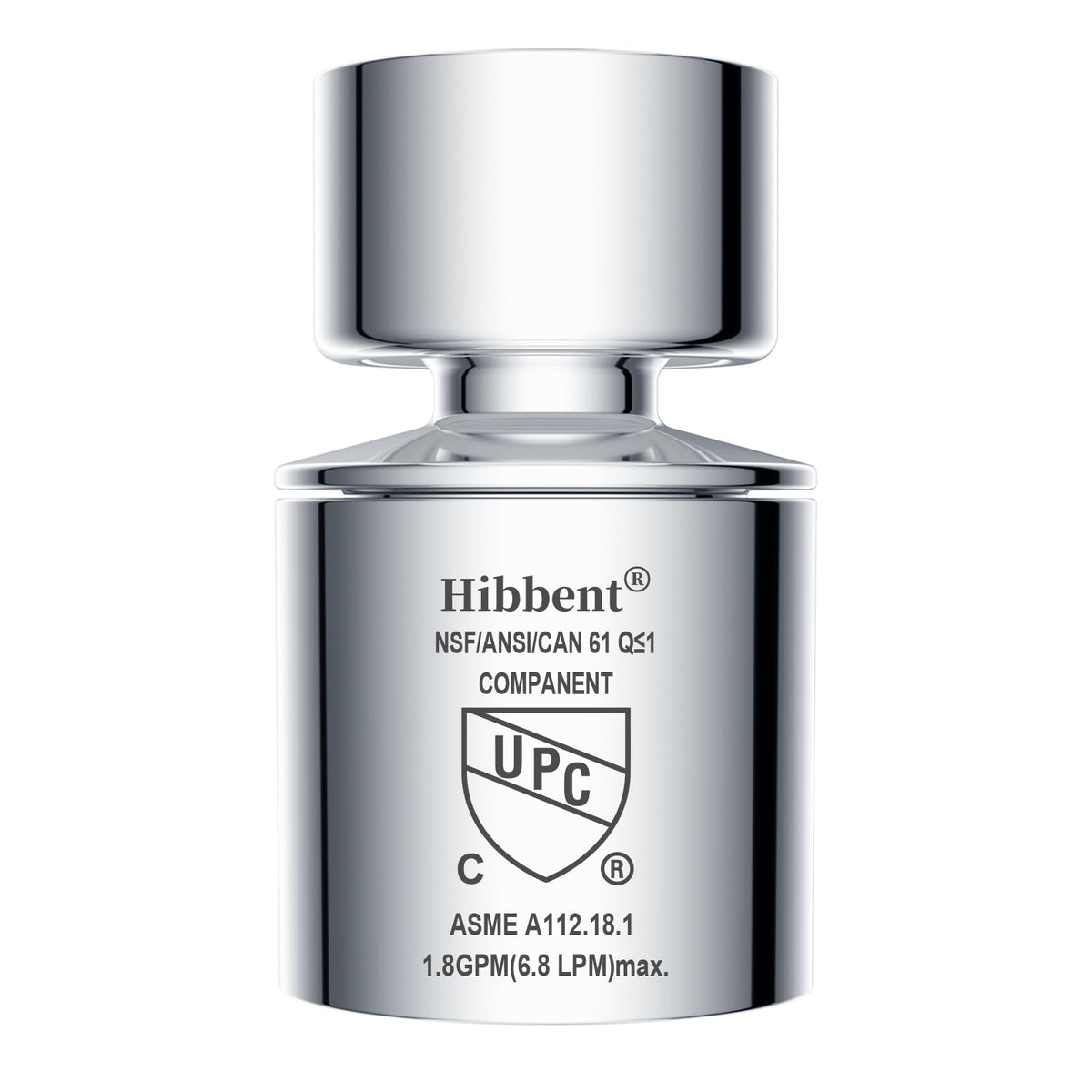 Hibbent 360° swivel faucet aerator showing full range of motion for easy cleaning