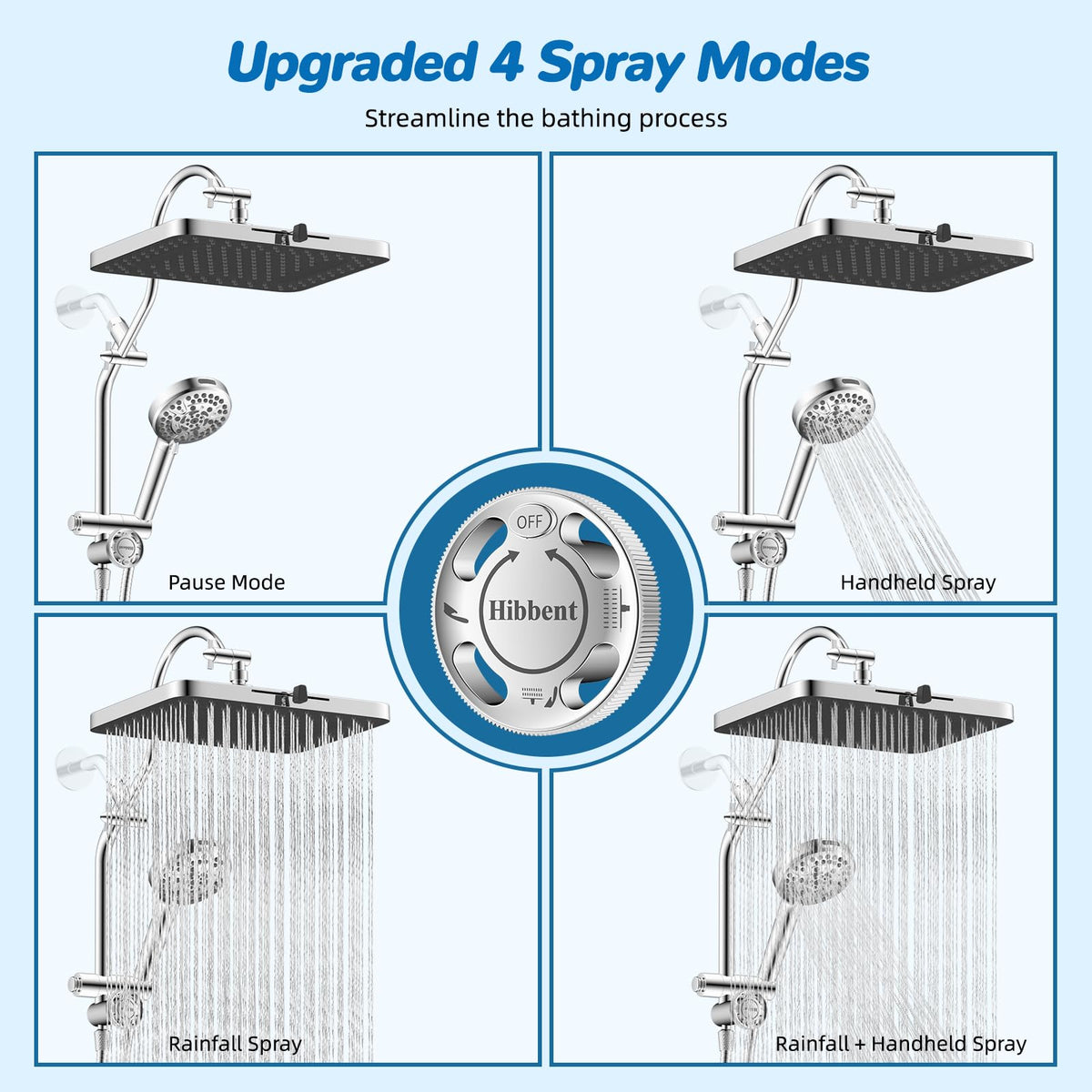 Hibbent four-way diverter arm switches between modes smoothly