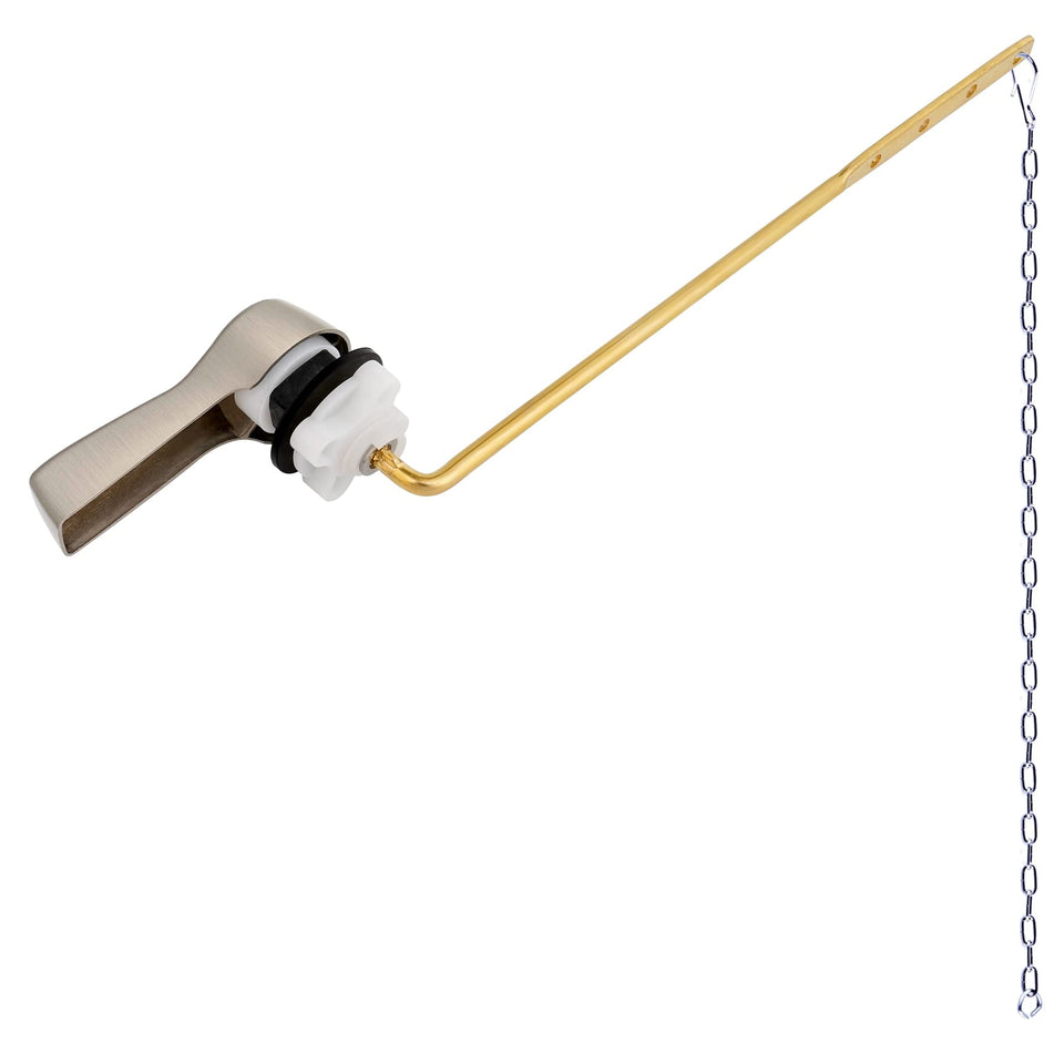 Hibbent front-mount brushed nickel toilet lever for smooth operation