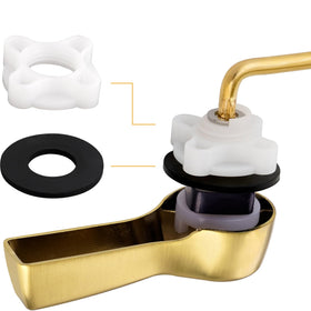 Hibbent front-mount toilet lever with four-hole design for precise sizing.