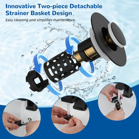 Hibbent filter basket top view highlights hair and debris catching capability.