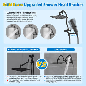 Hibbent handheld four-spray showerwand offers high-pressure options for a customizable clean