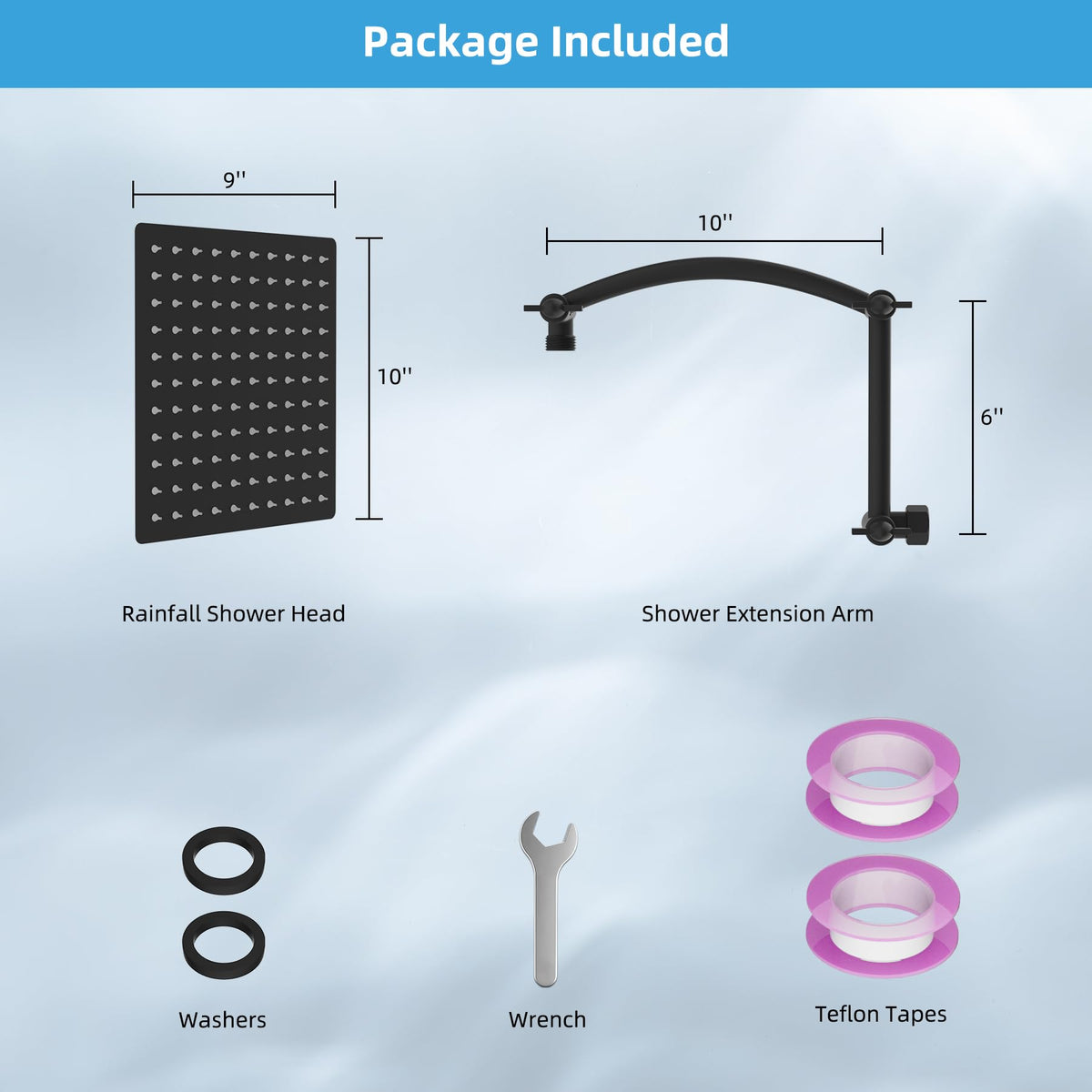 Hibbent high-pressure rainfall delivers full-coverage droplets for a spa-like feel.