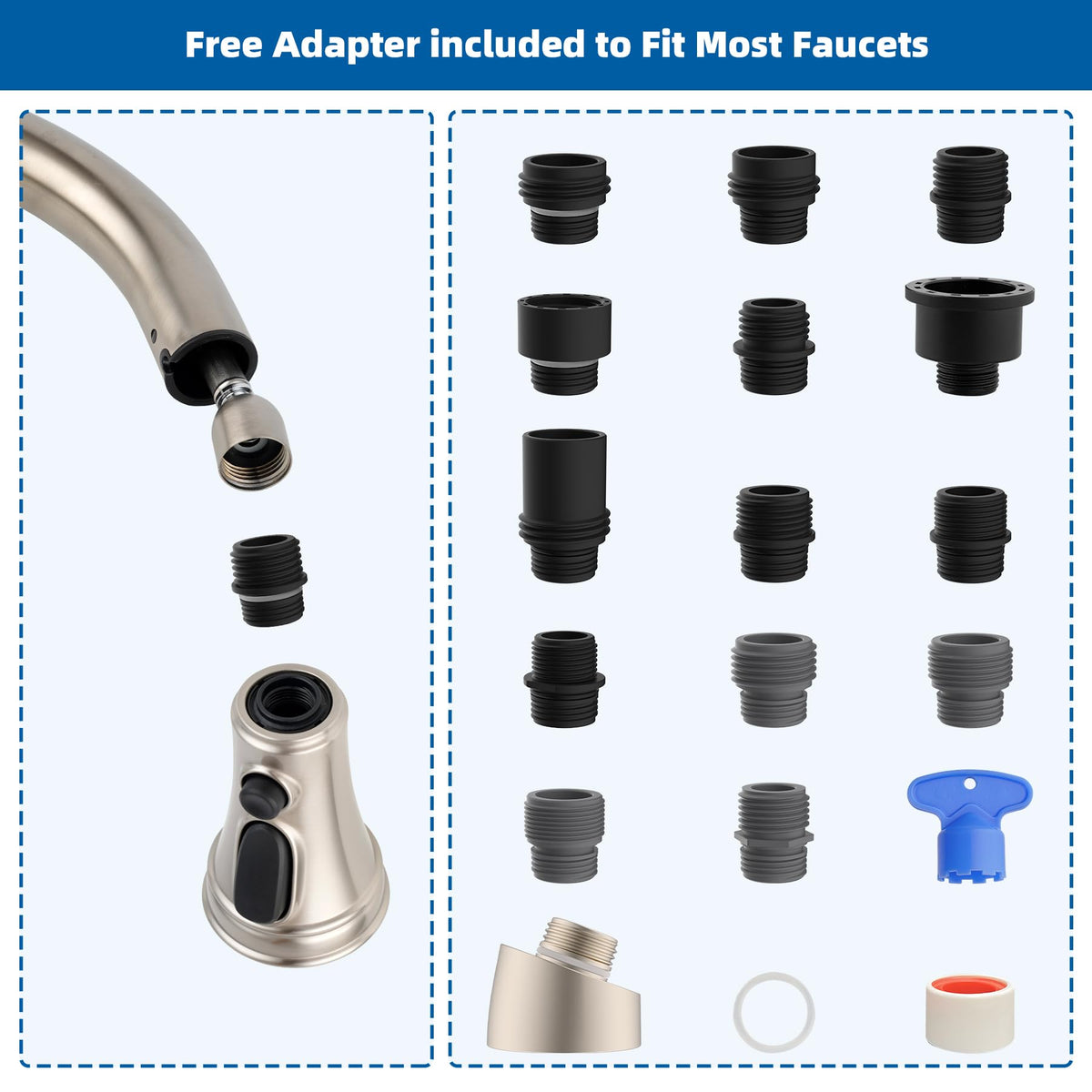 Hibbent spray mode provides targeted rinsing without splashing