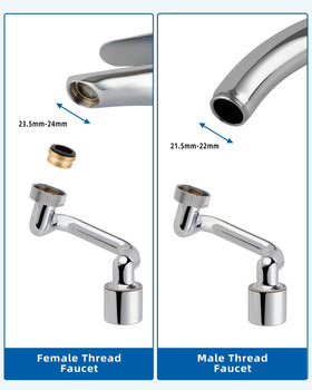 Hibbent extender helps kitchen tasks reach corners for rinsing produce and dishes.