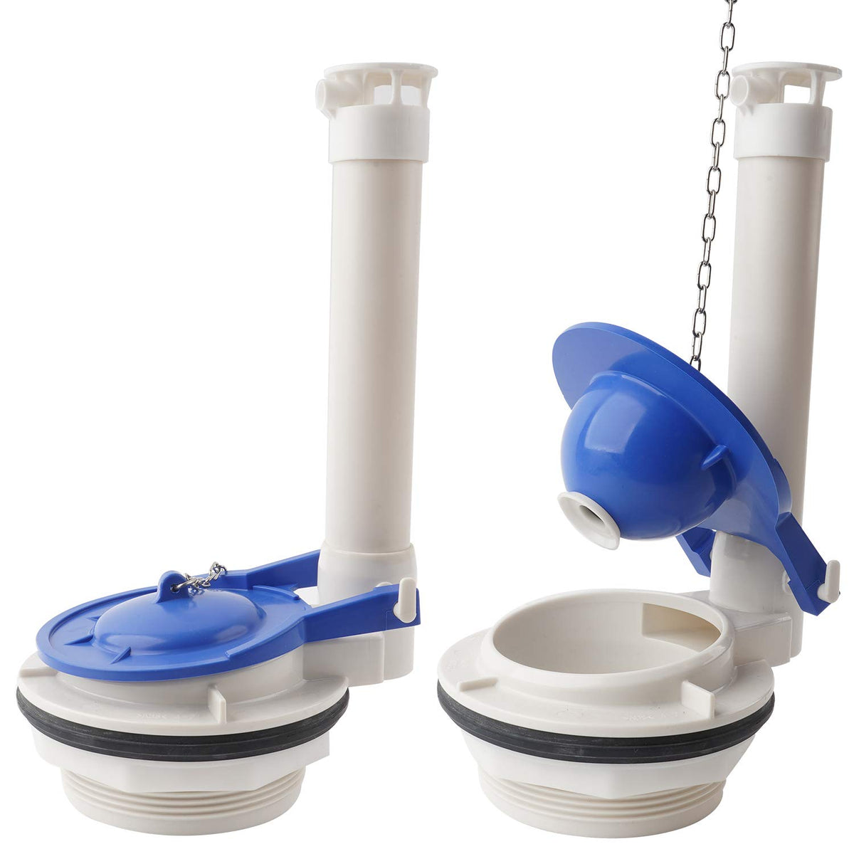 Hibbent flapper with chain, tool-free installation.