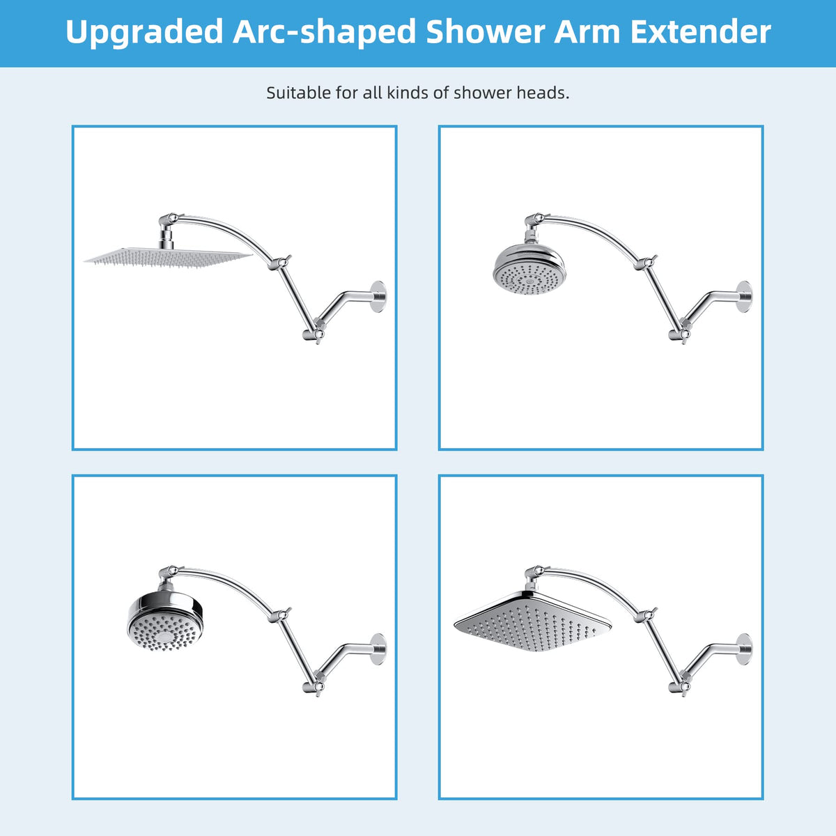 Hibbent lock joints secure connections for heavier rainfall shower heads.