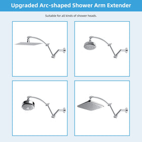Hibbent lock joints secure connections for heavier rainfall shower heads.