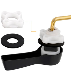 Hibbent matte black flush handle resists wear and matches bathroom decor.