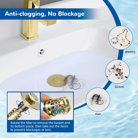 Hibbent pop-up brass core mechanism enables quick drainage with a simple press