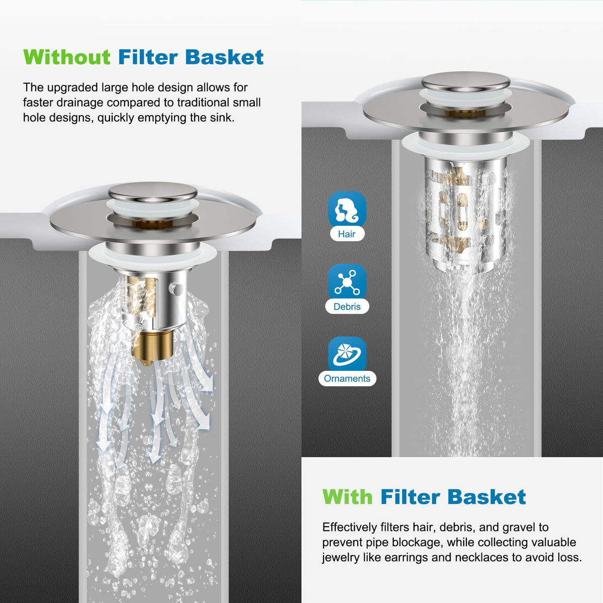Hibbent pop-up mechanism provides smooth operation with tool-free setup.