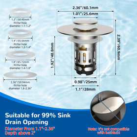 Hibbent quick-install design fits most sinks without tools