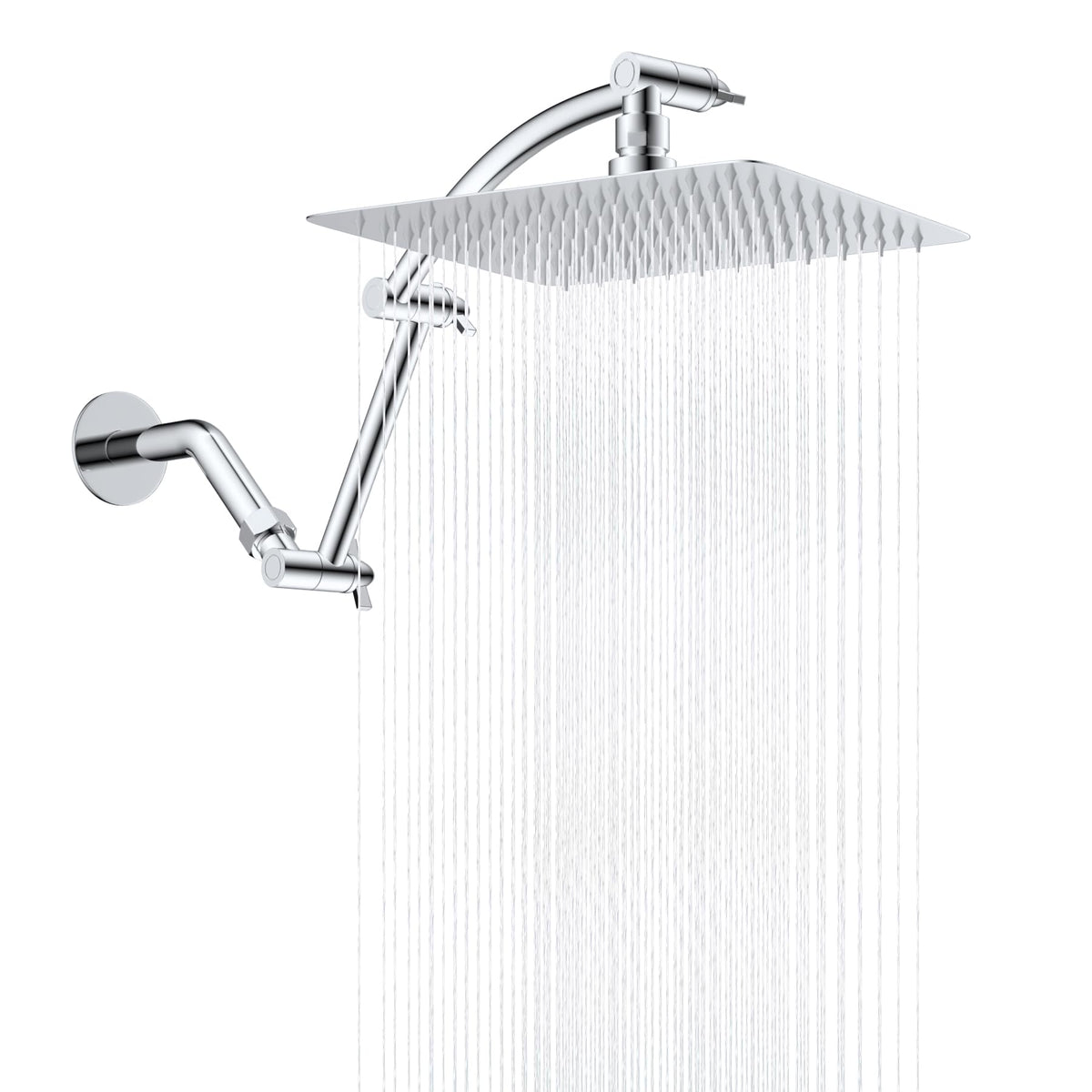 Hibbent all metal rain shower head with 10-inch spray delivering high pressure