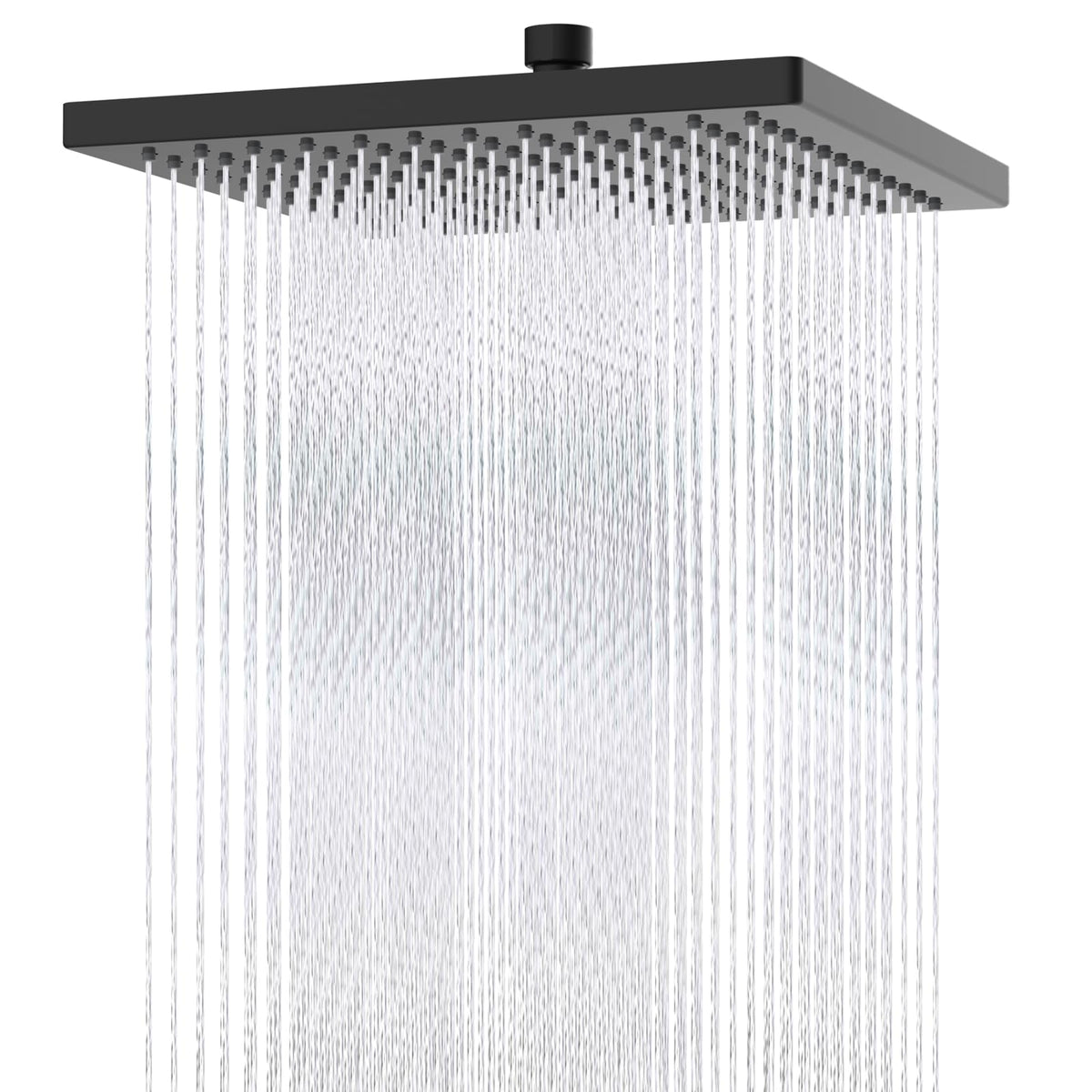 Hibbent 12-inch square rain shower head for wide, even coverage.