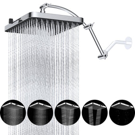 Hibbent 13-inch rain shower head with wide coverage for immersive showers.