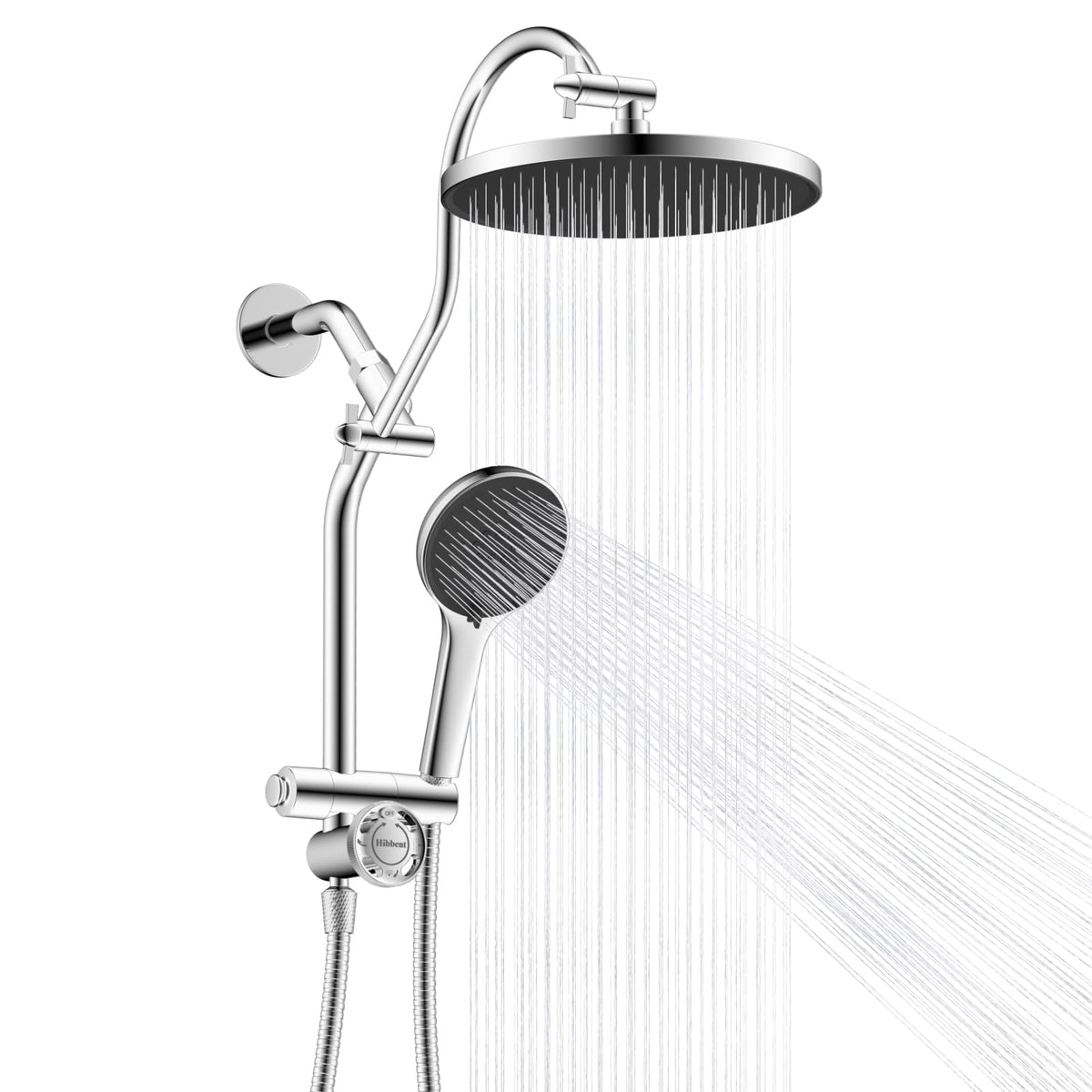 Hibbent 10-inch rain showerhead delivers broad coverage and spa-like feel.