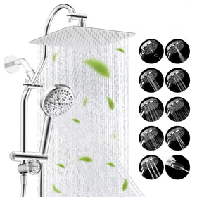 Hibbent 10-inch rainfall showerhead with broad coverage for a spa-like shower