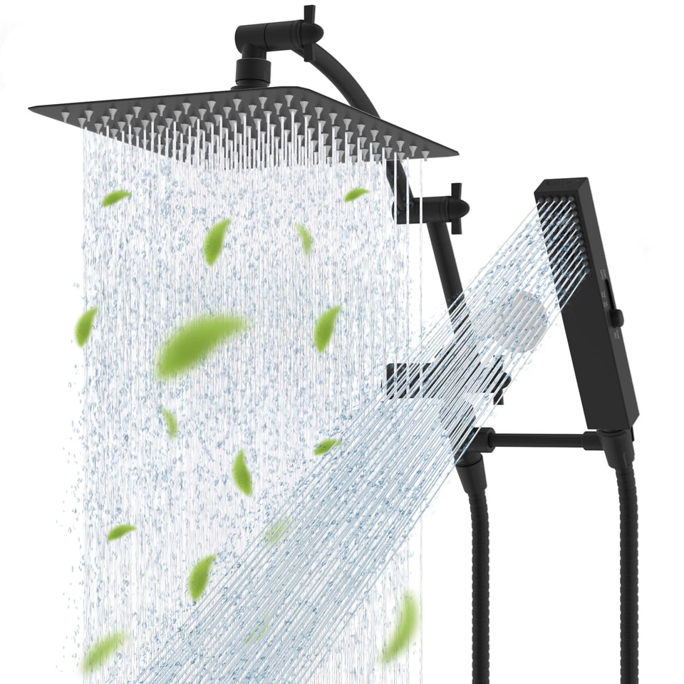 Hibbent rainfall showerhead 10x9 inches delivers wide coverage and luxurious water flow