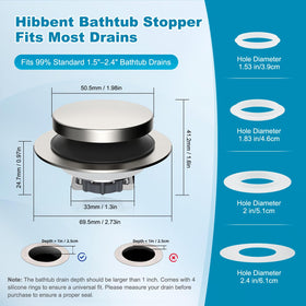 Hibbent removable filter basket catches hair and debris to prevent clogs