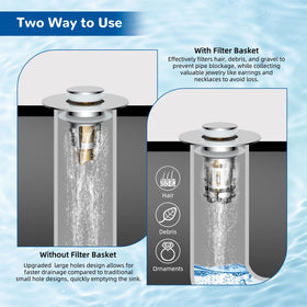 Hibbent removable stainless steel two layer basket for efficient filtering