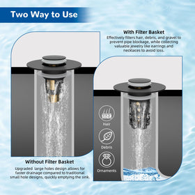 Hibbent removable two-layer basket for easy cleaning and dual filtering.