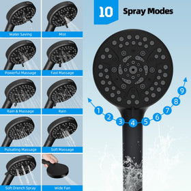 Hibbent adhesive shower head holder secures setup within easy reach