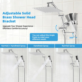 Hibbent wall-mount shower holder offers sturdy, secure support.