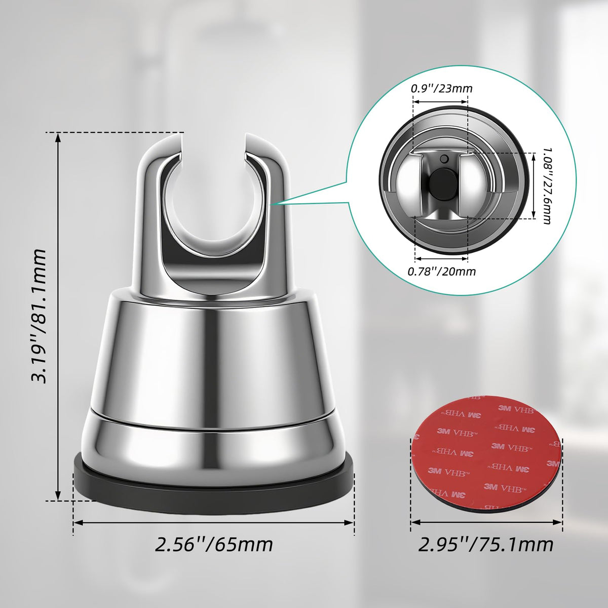 Hibbent silicone suction cup forms airtight seal on smooth surfaces