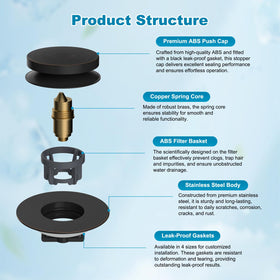 Hibbent stainless steel cover and brass core highlight durable construction.