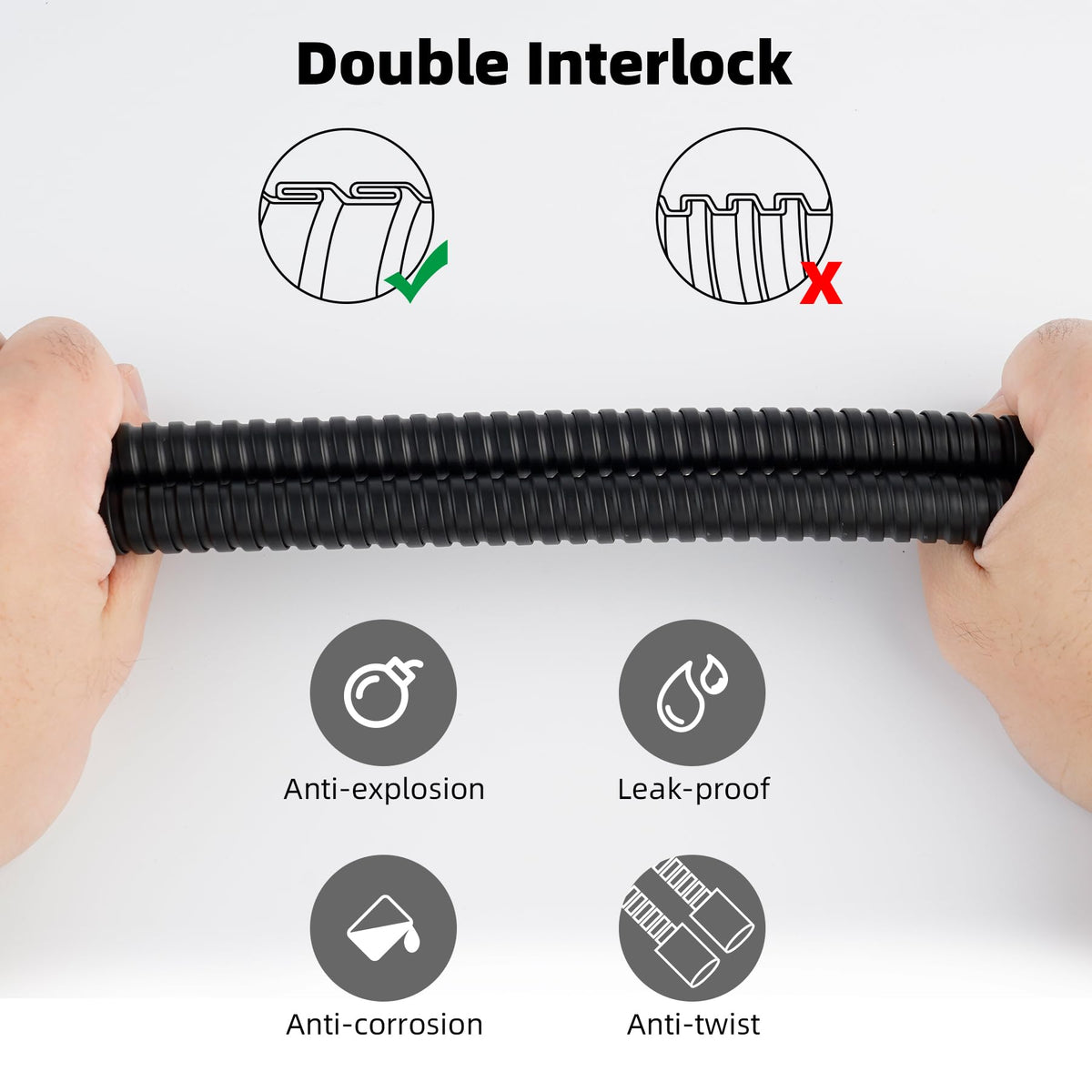 Hibbent stainless steel hose with brass connector delivers secure connections and leak resistance