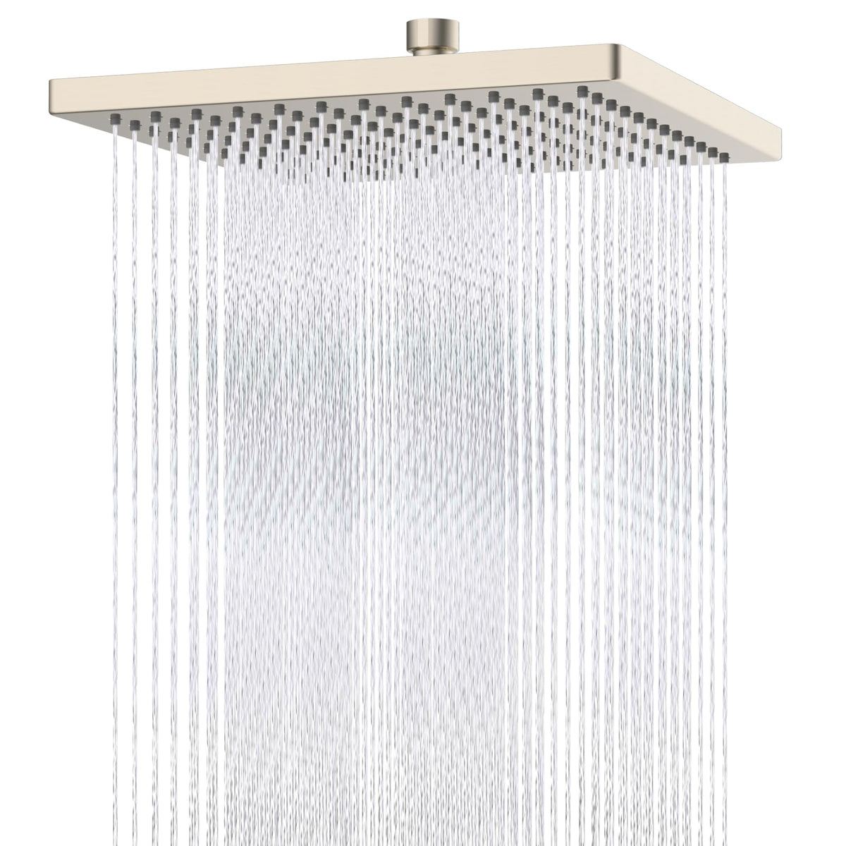 Hibbent thickness metal square rain shower head, front view, offering wide coverage.