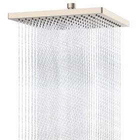 Hibbent thickness metal square rain shower head, front view, offering wide coverage.