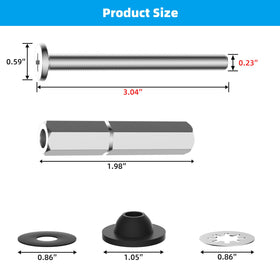 Hibbent toilet bolts kit polished chrome finish gleams on stainless hardware.