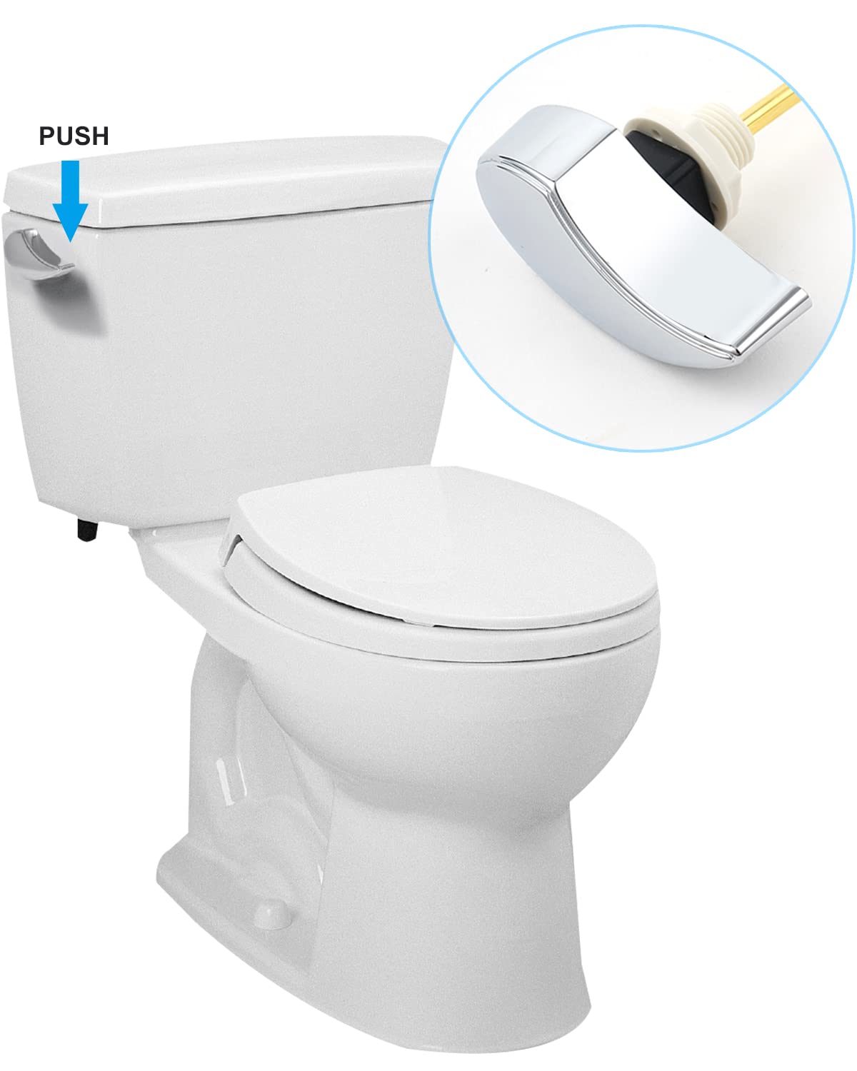 Hibbent chrome installation-ready lever with tool-free setup.
