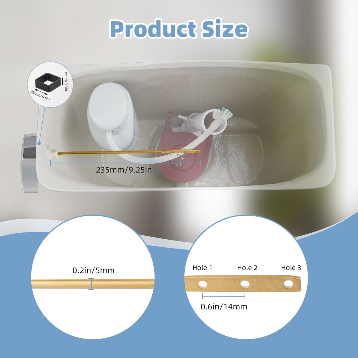 Hibbent chrome toilet lever zinc alloy body resists wear.