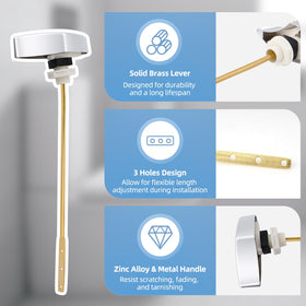 Hibbent chrome lever close-up highlighting brass core for durability.